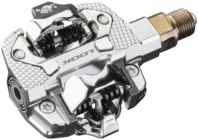 LOOK X-TRACK Dual Power Pedals - Dual Sided Clipless, Chromoly,  9/16", Silver