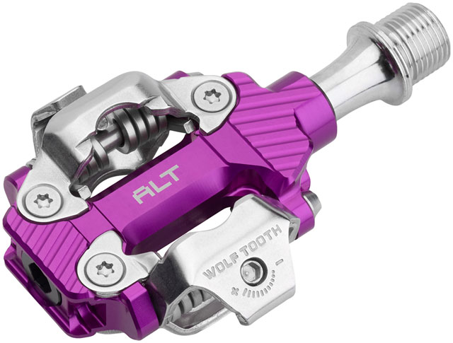 Wolf Tooth ALT XC Clipless Pedals - Dual Sided Clipless, Alloy, 9/16", Ultraviolet Purple, Pair, Shimano SPD