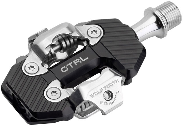 Wolf Tooth CTRL Trail Clipless Pedals - Dual Sided Clipless, Alloy, 9/16", Black, Pair, Shimano SPD