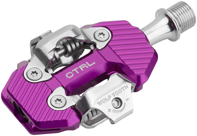 Wolf Tooth CTRL Trail Clipless Pedals - Dual Sided Clipless, Alloy, 9/16", Ultraviolet Purple, Pair, Shimano SPD
