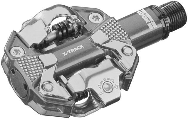 LOOK X-Track Pedals - Dual Sided Clipless, Aluminum, 9/16", Metallic Gray