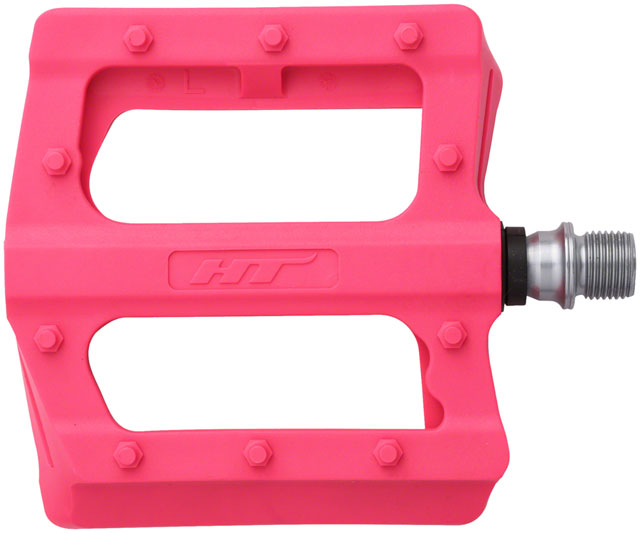 HT Components PA12 Pedals - Platform, Composite, 9/16", Neon Pink