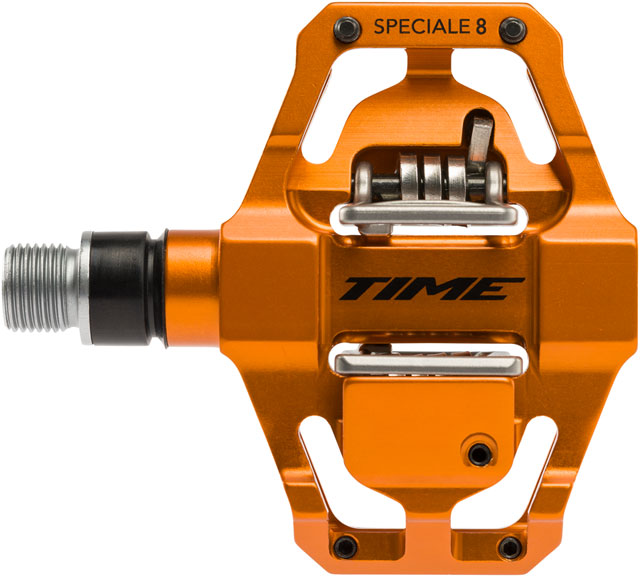 Time SPECIALE 8 Pedals - Dual Sided Clipless with Platform, Aluminum, 9/16", Orange