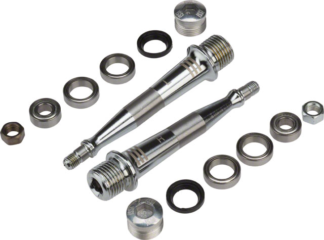 iSSi Triple Bearing Spindle Rebuild Kit: Standard Length (52.5mm), Silver