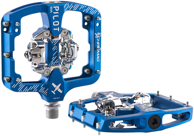 Chromag Pilot BA Pedals - Dual Sided Clipless, 9/16", Blue, Wide