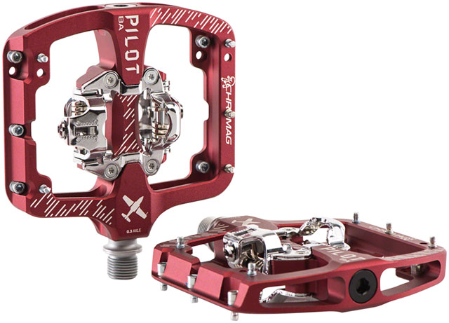 Chromag Pilot BA Pedals - Dual Sided Clipless, 9/16", Red, Wide