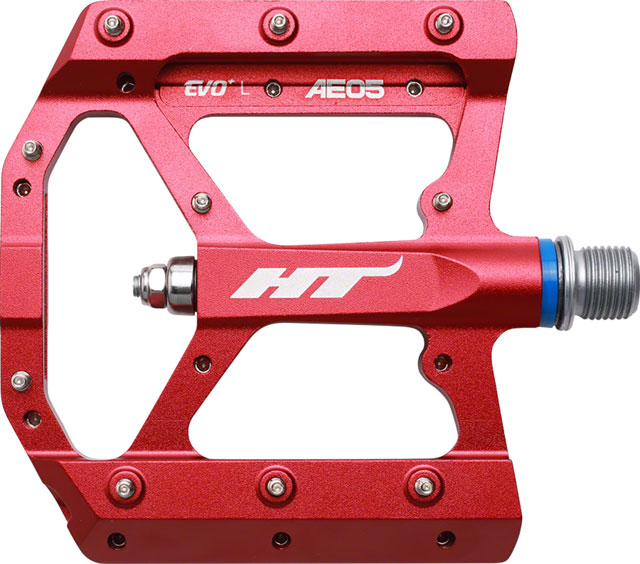 HT AE05 Evo+ Pedals - Platform, Aluminum, 9/16", Red