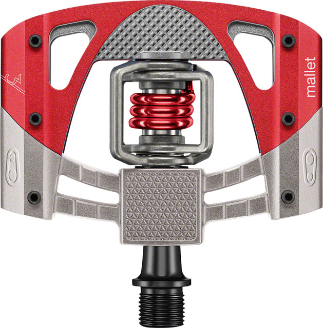 Crankbrothers Mallet 3 Pedals - Dual Sided Clipless with Platform, Aluminum, 9/16", Raw /Red