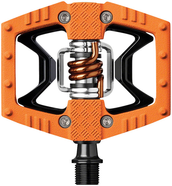 Crankbrothers Double Shot 2 Pedals - Single Side Clipless with Platform, Aluminum, 9/16", Orange