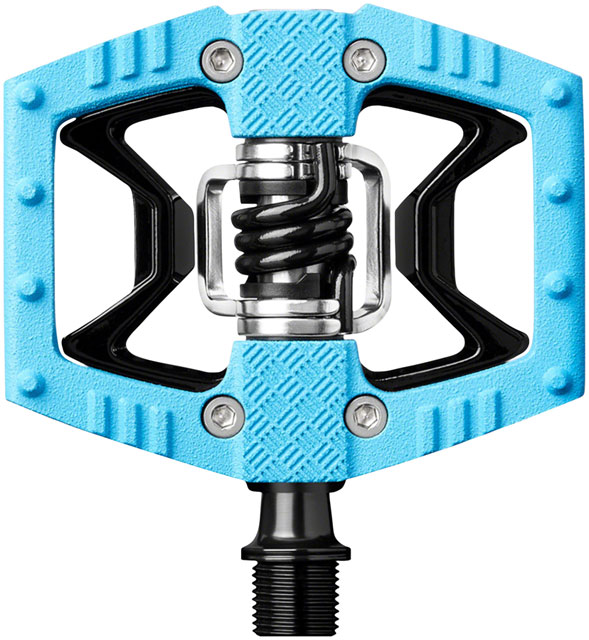 Crankbrothers Double Shot 2 Pedals - Single Side Clipless with Platform, Aluminum, 9/16", Blue/Black