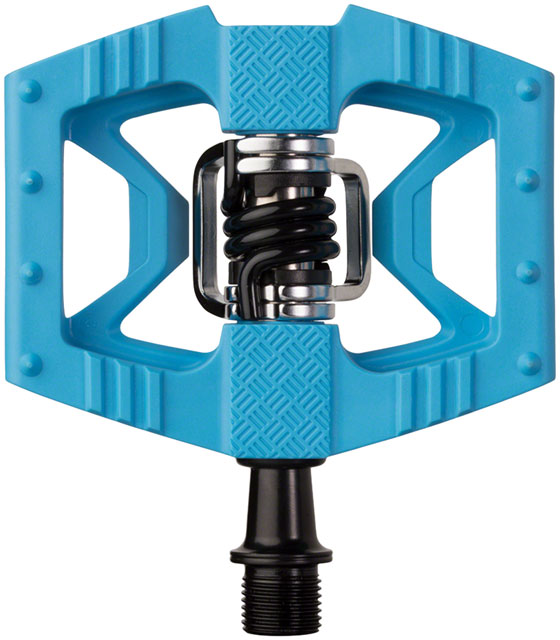 Crankbrothers Double Shot 1 Pedals - Single Side Clipless with Platform, Composite, 9/16", Blue