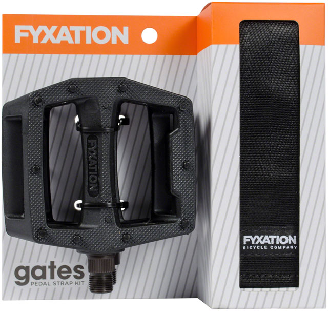 Fyxation Gates Pedal and Strap Kit - Platform, Nylon, 9/16", Black