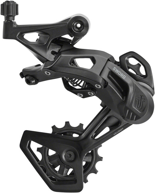 microSHIFT Sword Black Rear Derailleur - 9-Speed, Medium Cage, Gray, Compatible with Sword Black 1x, Black