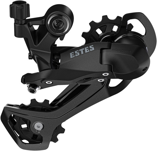 microSHIFT Estes 2x Rear Derailleur - 7/8/9-Speed, Long Cage, 34-40t Max Cog, 11-14t Min Cog, 45t Capacity, Black