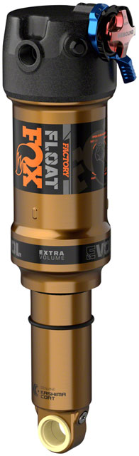 FOX Float Factory Rear Shock - Trunnion Metric, 185 x 50 mm, EVOL LV, 2-Position Adj, 0.4 Spacer, Black/Kashima Coat