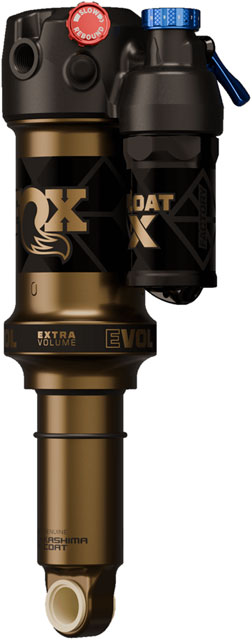 FOX FLOAT X Factory Rear Shock - Trunnion Metric, 185 x 55 mm, EVOL LV, 0.4 ci Spacer, 2-Position Lever, Kashima Coat