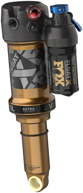 FOX FLOAT X Factory Rear Shock - Trunnion Metric, 185 x 55 mm, 0.4 Spacer, 2-Position Lever, EVOL LV, Kashima Coat