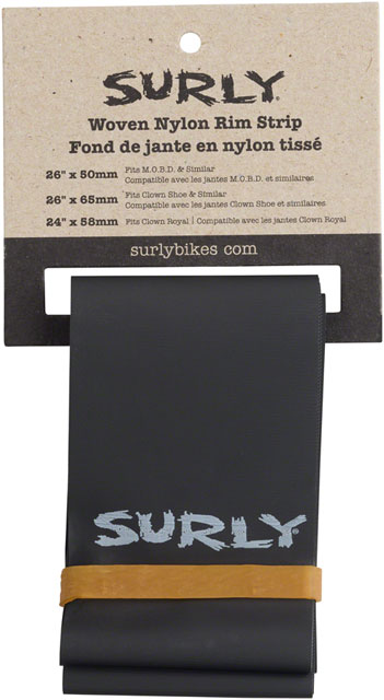 Surly Rim Strip: For Clown Royal Rim, Nylon, 58mm wide, Black