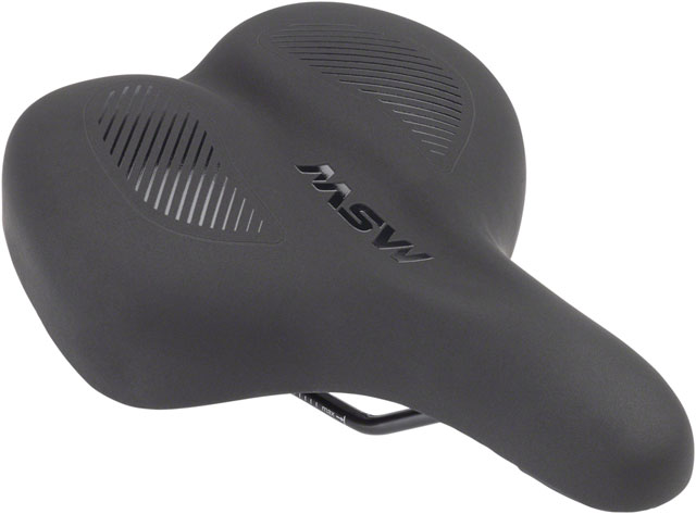 MSW Women's Saddle - Memory Foam, Soft Touch Cover, Steel, Black