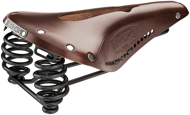 Brooks Flyer Saddle - Steel, Antique Brown, Carved