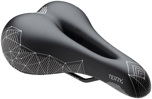 Terry Cite Y Gel Saddle - Steel, Prism White
