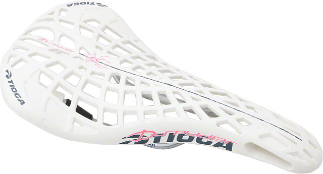 Tioga D-Spyder BMX Seat - Chromoly, White