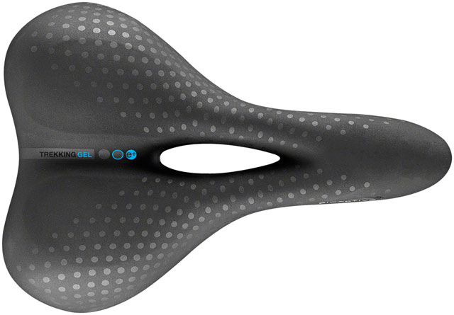 Selle San Marco Trekking Open-Fit Gel Saddle - Steel, Black, Men's, Large