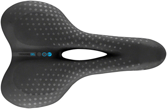 Selle San Marco Trekking Open-Fit Gel Saddle - Steel, Black, Men's, Small