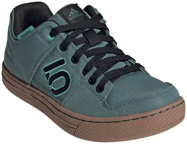 Five Ten Freerider Canvas Flat Shoes - Women's, Hazy Emerald/Core Black/Acid Mint, 8.5