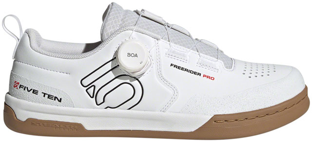 Five Ten Freerider Pro BOA Flat Shoes - Men's, FTWR White/Core Black/Red, 10