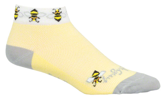 SockGuy Classic Bees Socks - 1", Yellow, Women's, Small/Medium