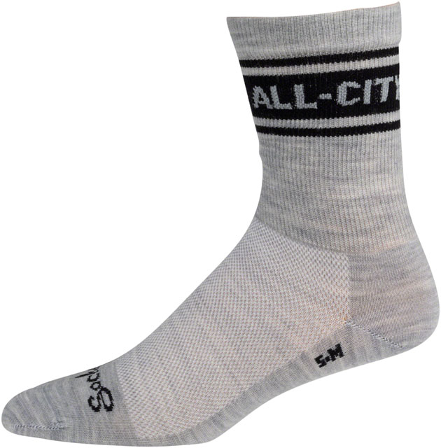 All-City Classic Wool Sock - Gray, Black, Small/ Medium