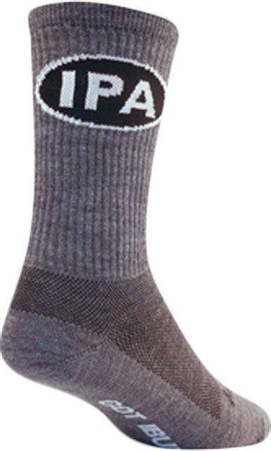 SockGuy Wool IPA Socks - 6", Gray, Small/Medium
