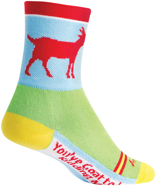 SockGuy Classic Goat Socks - 4", Red/Blue/Green, Small/Medium