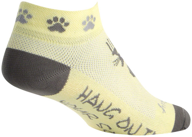 SockGuy Classic Scratch Socks - 1", Yellow/Gray, Women's, Small/Medium