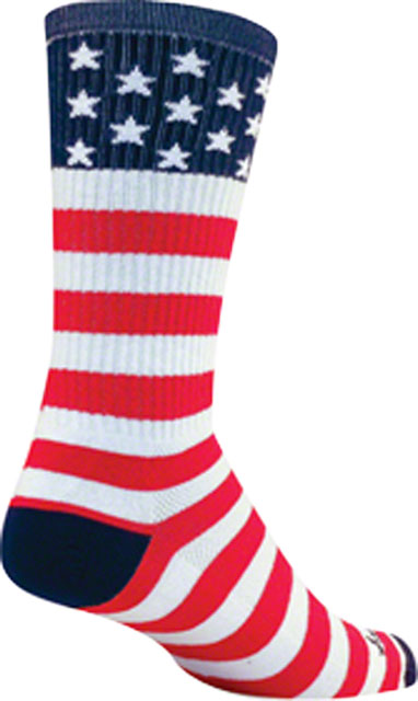 SockGuy Crew USA Flag Socks - 6", Red/White/Blue, Large/X-Large