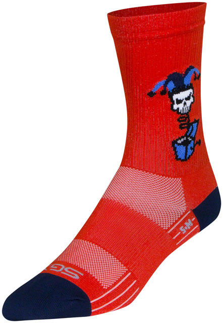 SockGuy SGX Boing Socks - 6", Red, Small/Medium
