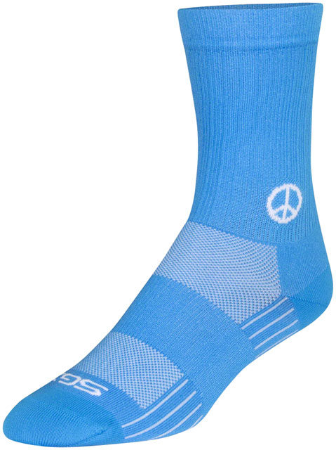 SockGuy SGX Peace Now Socks - 6", Blue, Small/Medium