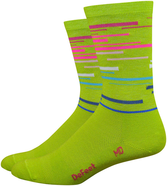 DeFeet Wooleator Comp DNA Socks - 6", Limelight, Small