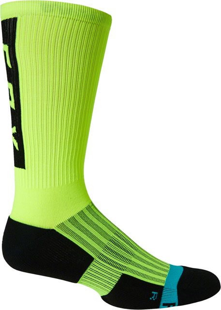 Fox Racing Ranger Cushion Sock - Fluorescent Yellow, 10 inch, Small/Medium