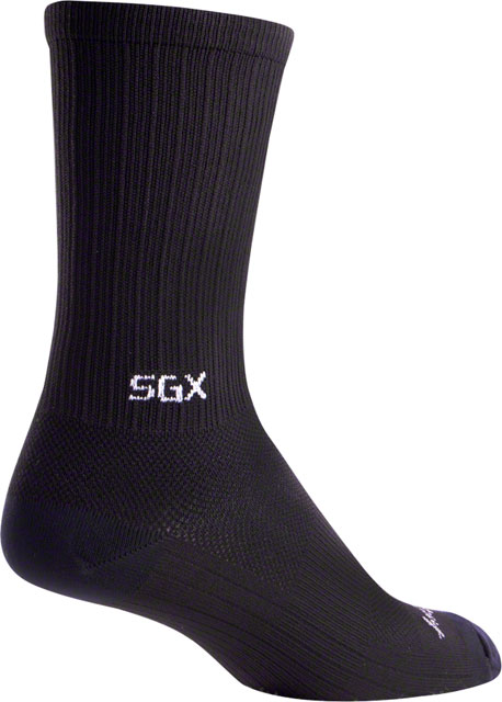 SockGuy SGX Black Socks - 6", Black, Small/Medium