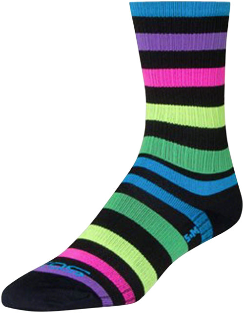 SockGuy SGX Night Bright Socks - 6", Black/Multi-Color, Small/Medium