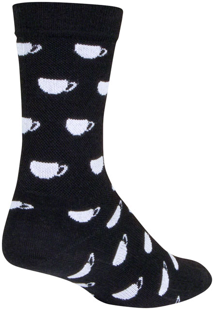 SockGuy SGX Wool Mugs Socks - 6 inch, Black/White, Small/Medium