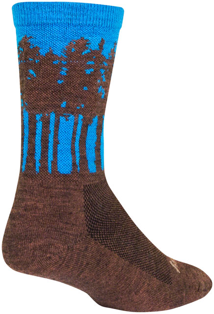 SockGuy Treeline Wool Socks - 6", Brown/Blue, Large/X-Large
