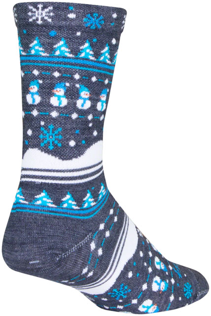SockGuy Winter Sweater Wool Socks - 6", Blue/Gray/White, Large/X-Large