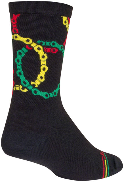 SockGuy Connected Crew Socks - 6", Black/Multi, Large/X-Large