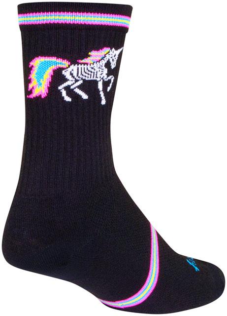 SockGuy Dark Magic Crew Socks - 6", Black/Multi, Small/Medium