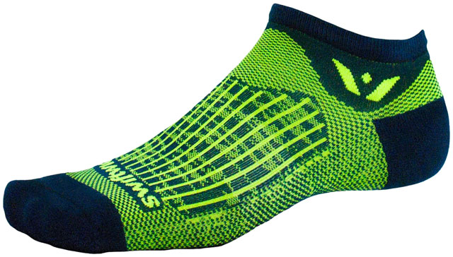 Swiftwick Aspire Zero Socks - No Show, Bolt Navy Citron, Small