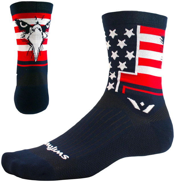 Swiftwick Vision Five Tribute Socks - 5", USA Eagle, Medium