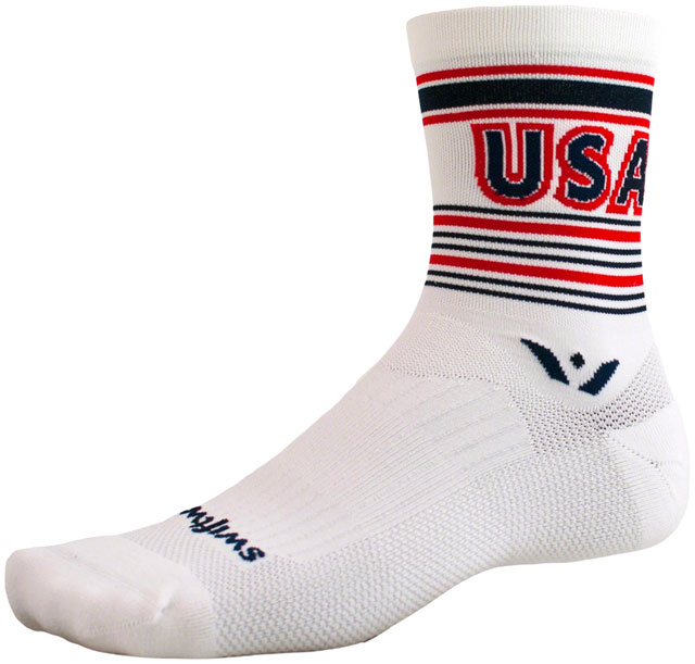 Swiftwick Vision Five Tribute Socks - 5", USA Retro, Large